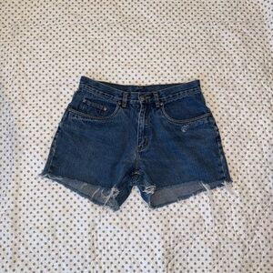 L.L.Bean blue denim jean cut offs, Size 8 petite.
